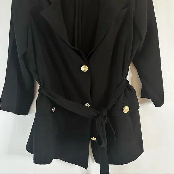 NYCC Women’s Black Casual Blazer with Belted Waist - Picture 4 of 7